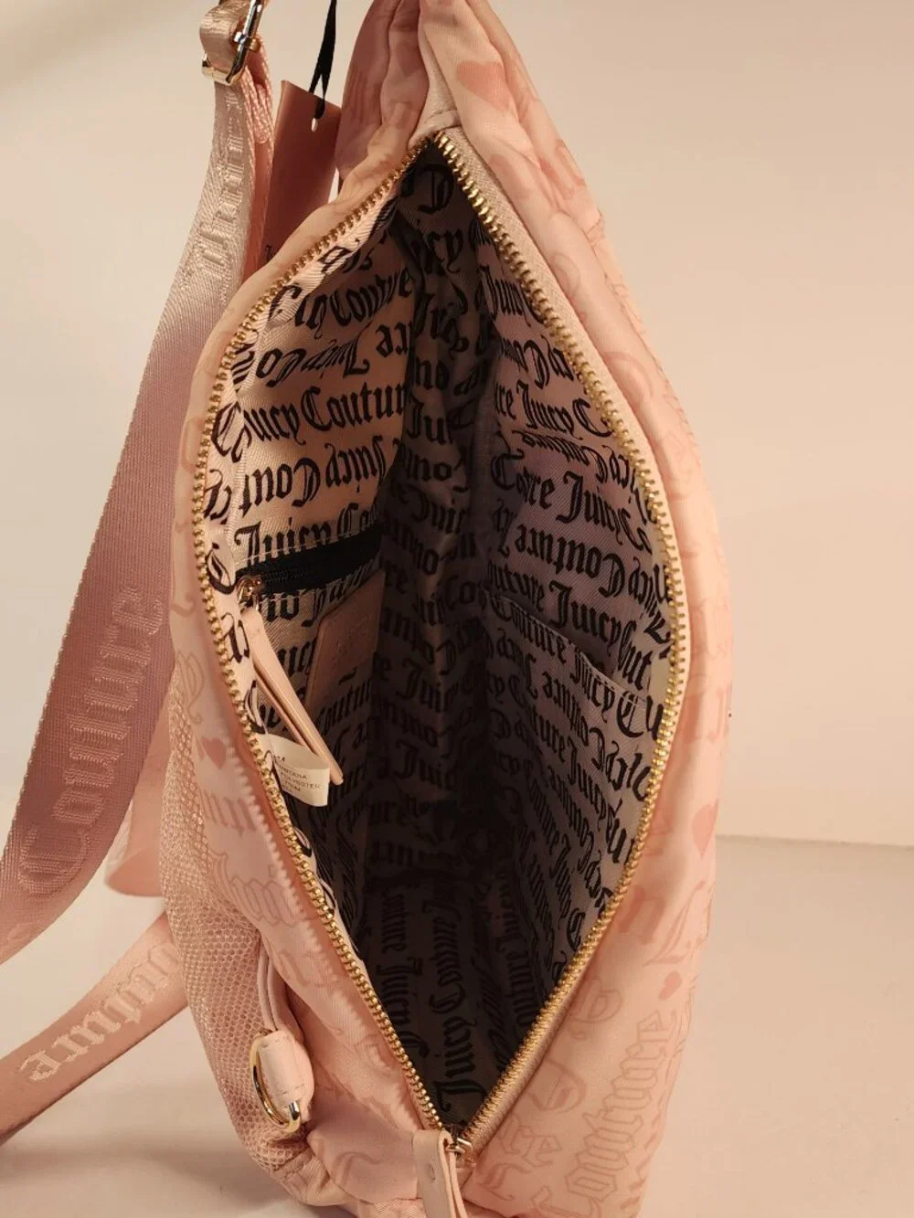 NWT Juicy Couture Material Girl Sling Backpack in Powder Blush
